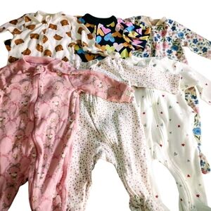Baby Girls Footed Sleepers Bundle 6 Months Carters Old Navy